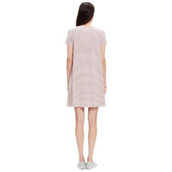 Madewell Swingy Tee Sacramento Striped Scoop Neck Short Sleeve Red Blue Dress M - Picture 16 of 16